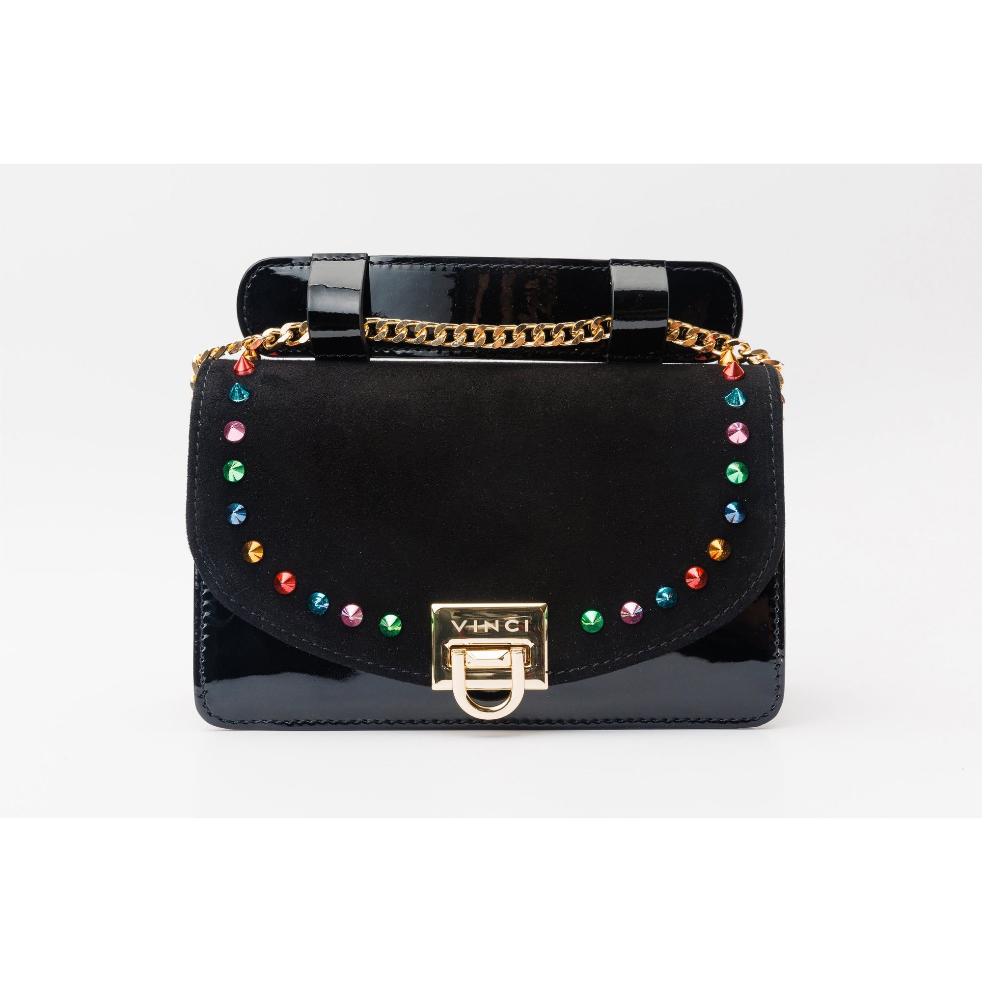The Caris Black Leather Handbag