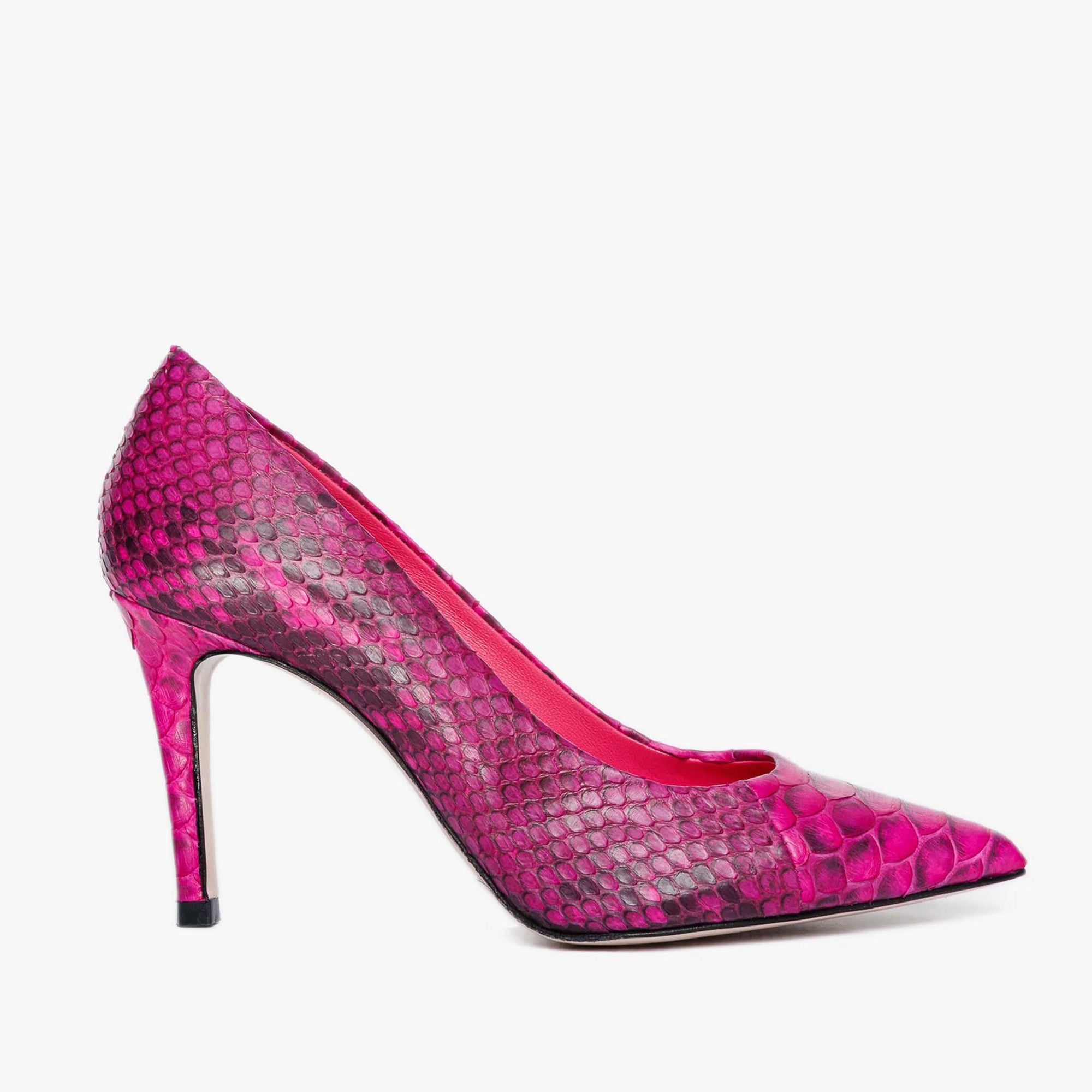 The Queen Fuchsia Snake Leather Pump Women Shoe