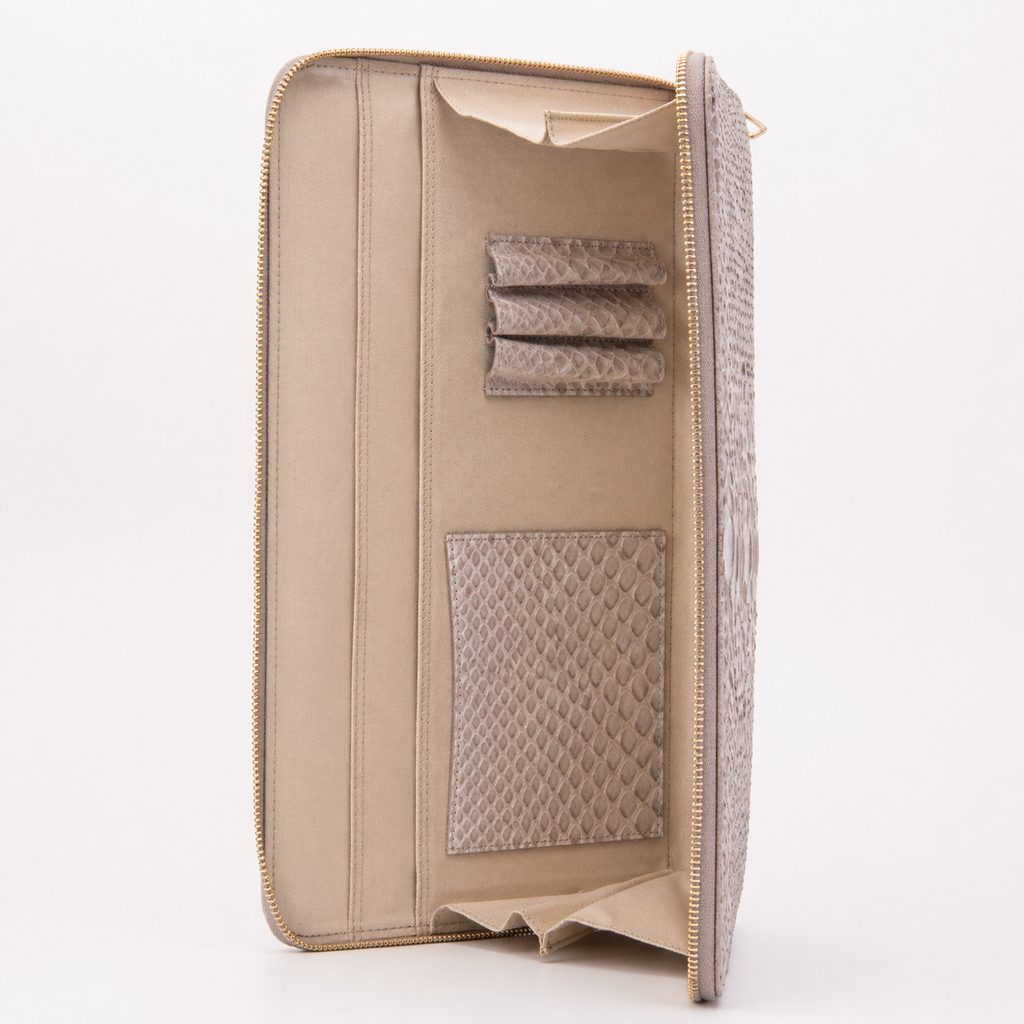 The Varese Naturel Hand-Painted Python Leather 14” Laptop Portfolio