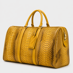 The Velar Yellow  Hand-Painted Python Leather Weekender Bag