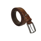 Men's Belt By PICCODER Turkey Genuine Leather Embossed Crocodile 8100 Tan