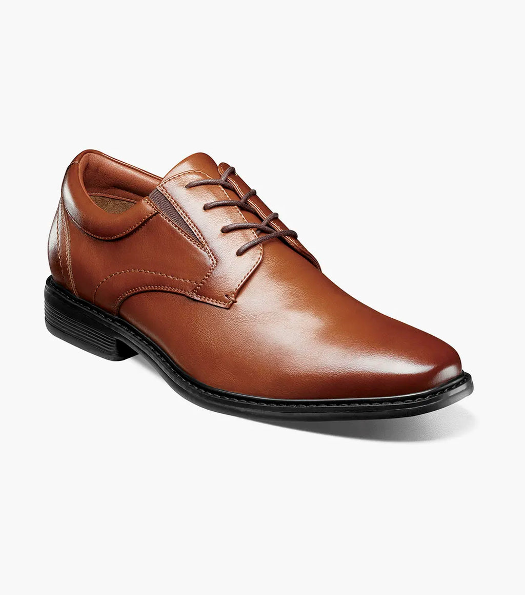 Nunn Bush Jarvis Plain Toe Oxford Men's Shoes Dressy Cognac 81544-221