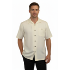 Men's Short Sleeves Summer Shirt by Indygo Smith Soft Rayon Blend 828-62 Cream