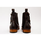 The Royal Hand Craft Tan Leather Double-Buckle Chelsea Men Boot