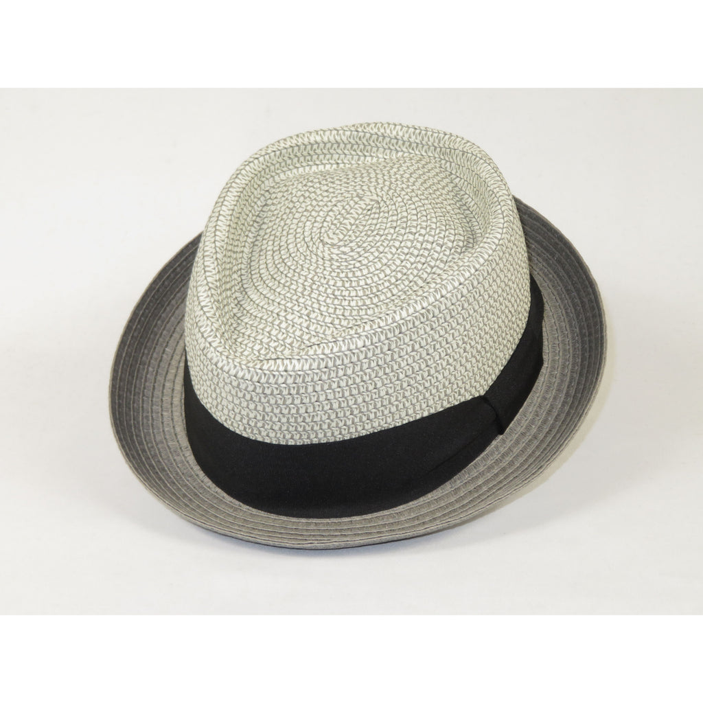 Men's Broner Summer Hat Woven Straw Style TRIPLE CROWN 84-703 Grey