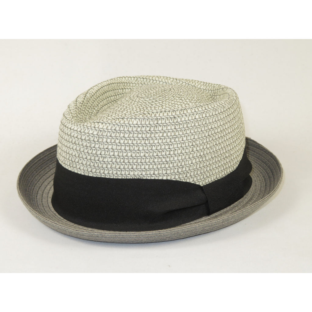 Men's Broner Summer Hat Woven Straw Style TRIPLE CROWN 84-703 Grey