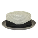 Men's Broner Summer Hat Woven Straw Style TRIPLE CROWN 84-703 Grey