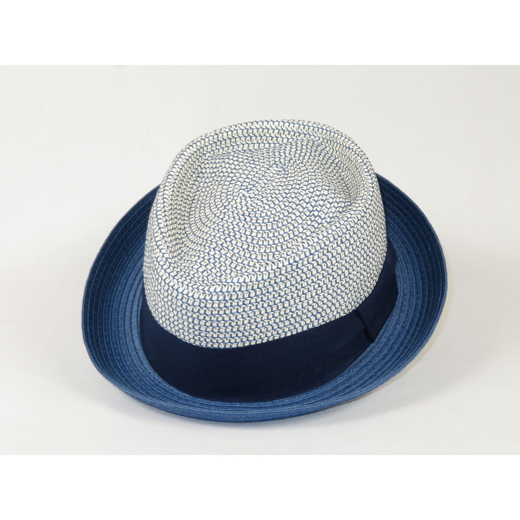 Men's Broner Summer Hat Woven Straw Style TRIPLE CROWN 84-704 Blue