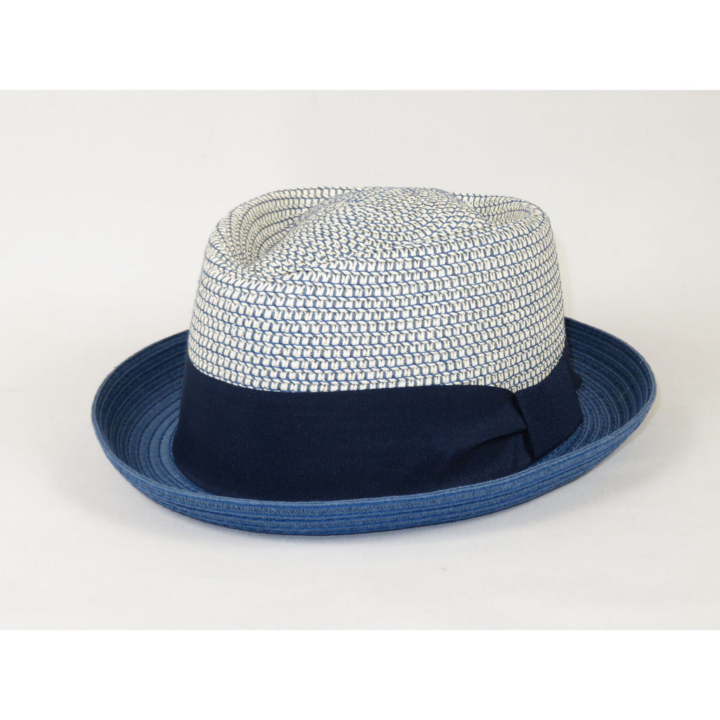 Men's Broner Summer Hat Woven Straw Style TRIPLE CROWN 84-704 Blue