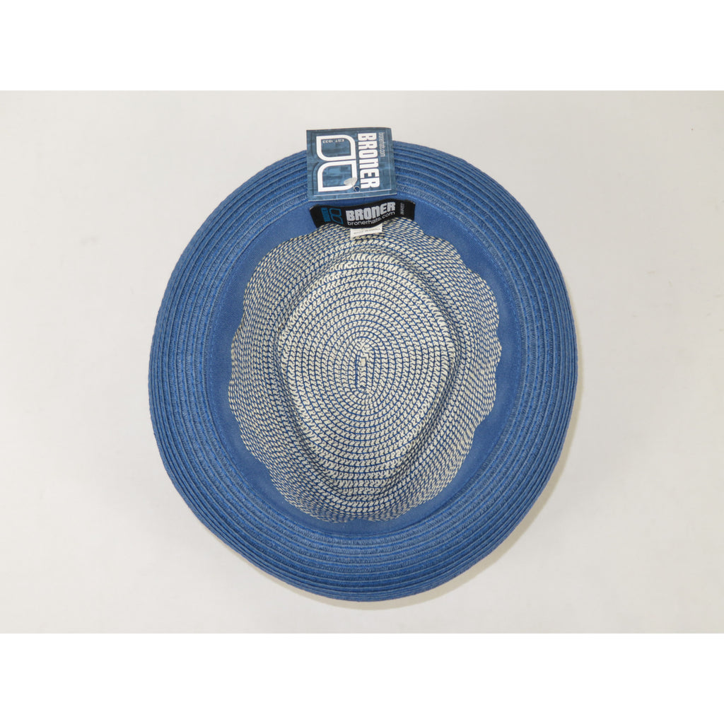 Men's Broner Summer Hat Woven Straw Style TRIPLE CROWN 84-704 Blue