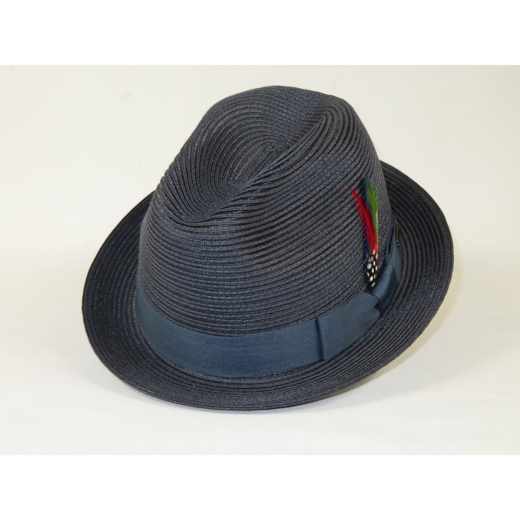 Men's Broner Summer Hat Woven Straw Style Safari HARMONY 84-734 Navy