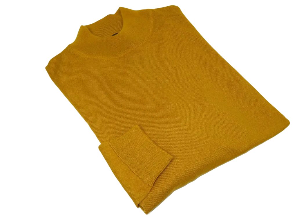 Men PRINCELY Italian Wool Blend Pullover Mock Slim 84001-00 K.Sari Gold 215