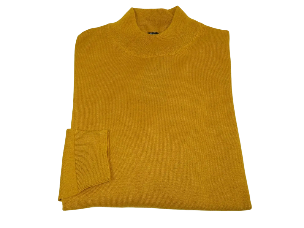 Men PRINCELY Italian Wool Blend Pullover Mock Slim 84001-00 K.Sari Gold 215