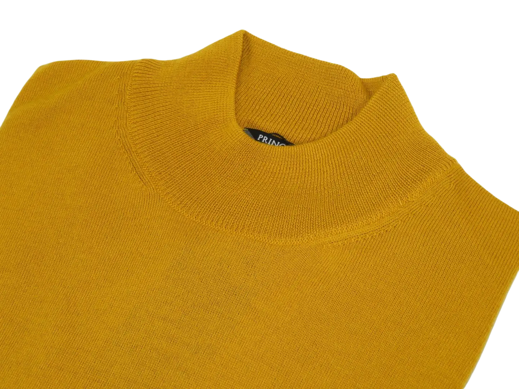 Men PRINCELY Italian Wool Blend Pullover Mock Slim 84001-00 K.Sari Gold 215