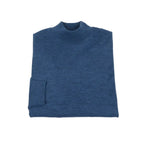 Men PRINCELY Italian Wool Blend Pullover Mock Slim 84001-00 Indigo Blue 282