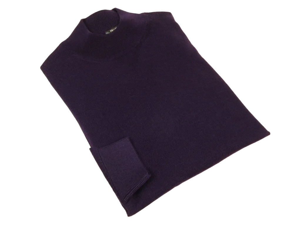 Men PRINCELY Italian Wool Blend Pullover Mock Slim 84001-00 Poker Purple 120