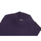 Men PRINCELY Italian Wool Blend Pullover Mock Slim 84001-00 Poker Purple 120
