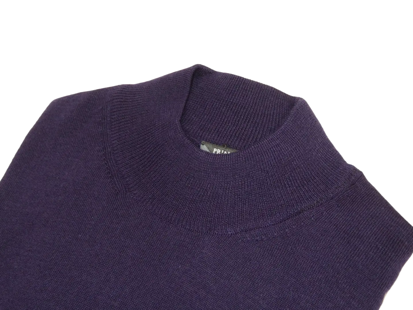 Men PRINCELY Italian Wool Blend Pullover Mock Slim 84001-00 Poker Purple 120