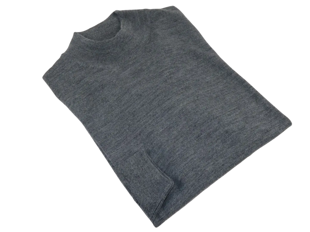 Men PRINCELY Italian Wool Blend Pullover Mock Slim 84001-00 Basti Dark Gray 114