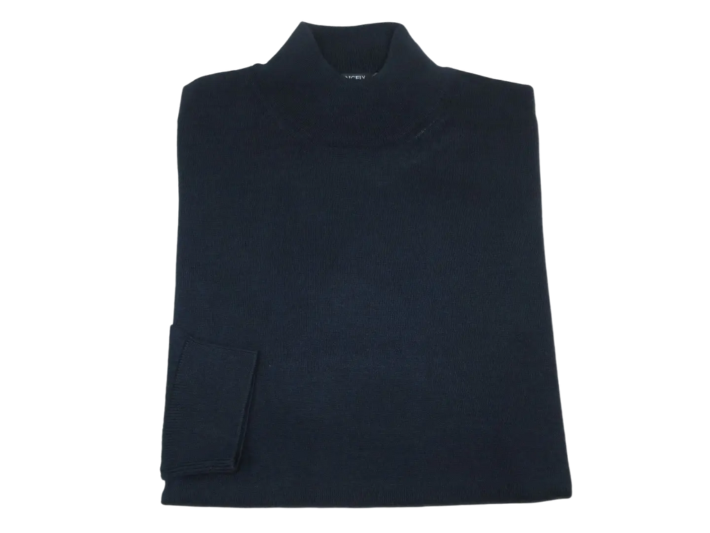 Men PRINCELY Italian Wool Blend Pullover Mock Slim 84001-00 Laci Navy 102