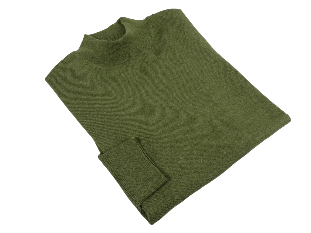 Men PRINCELY Italian Wool Blend Pullover Mock Slim 84001-00 A.Haki Olive 265