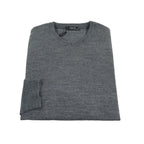 Men PRINCELY Italian Wool Blend Crew Pullover Slim 84001-30 Basti Mid Gray 114