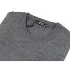 Men PRINCELY Italian Wool Blend Crew Pullover Slim 84001-30 Basti Mid Gray 114