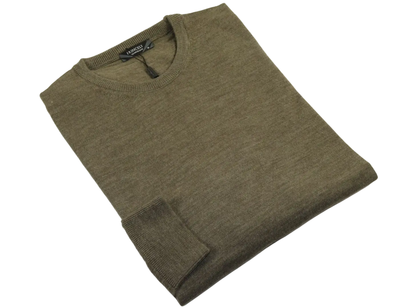 Men PRINCELY Italian Wool Blend Crew Pullover Slim 84001-30 Cles Taupe 979
