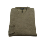 Men PRINCELY Italian Wool Blend Crew Pullover Slim 84001-30 Cles Taupe 979