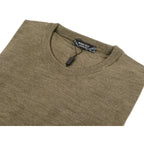 Men PRINCELY Italian Wool Blend Crew Pullover Slim 84001-30 Cles Taupe 979