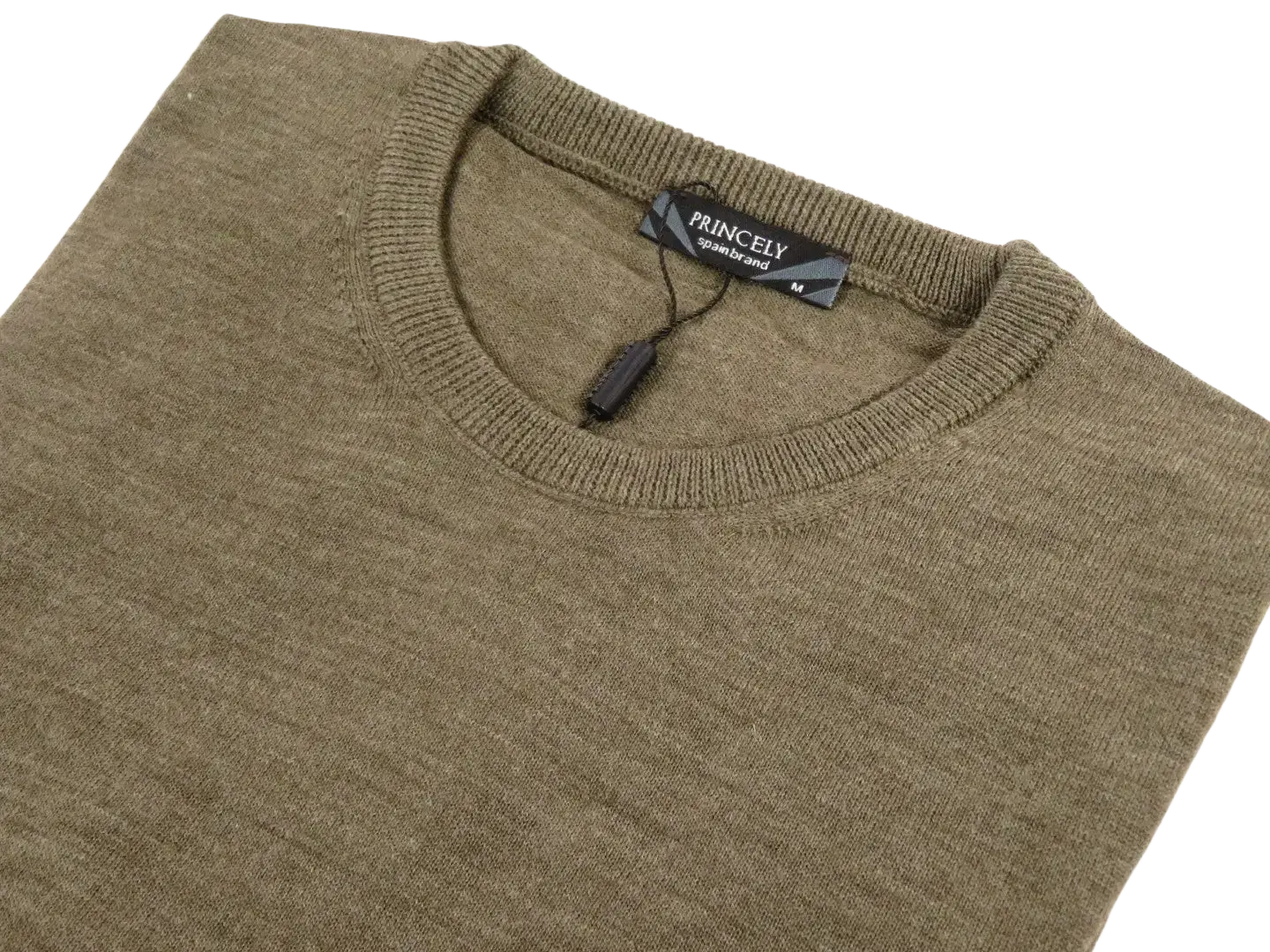 Men PRINCELY Italian Wool Blend Crew Pullover Slim 84001-30 Cles Taupe 979