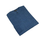 Men PRINCELY Italian Wool Blend Crew Pullover Slim 84001-30 Indigo Blue 282