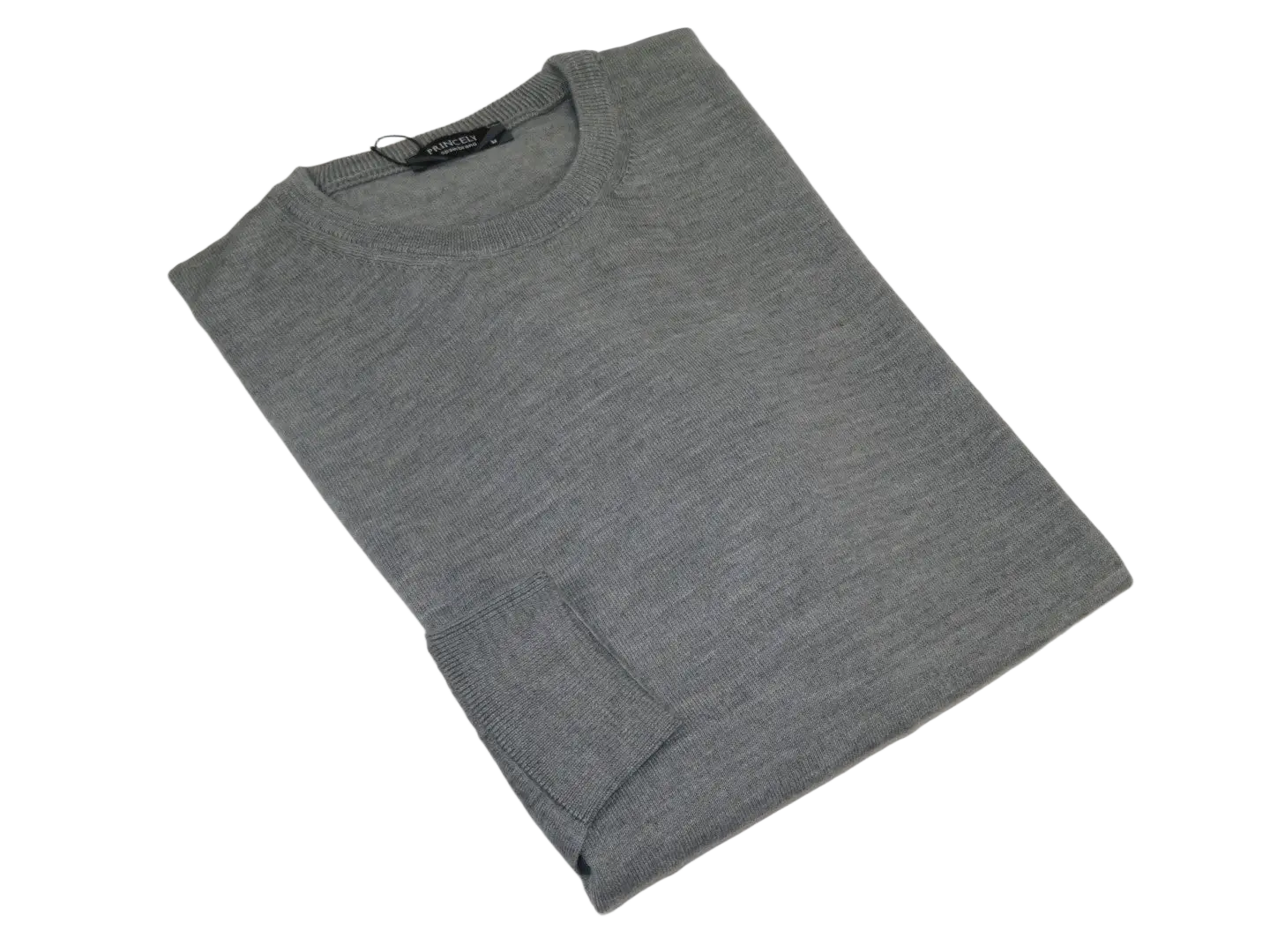 Men PRINCELY Italian Wool Blend Crew Pullover Slim 84001-30 O.Gri Lt Gray 412