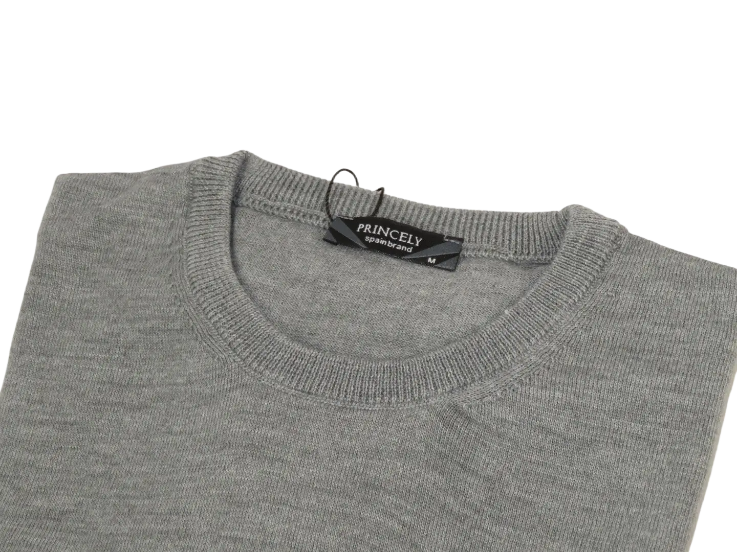 Men PRINCELY Italian Wool Blend Crew Pullover Slim 84001-30 O.Gri Lt Gray 412