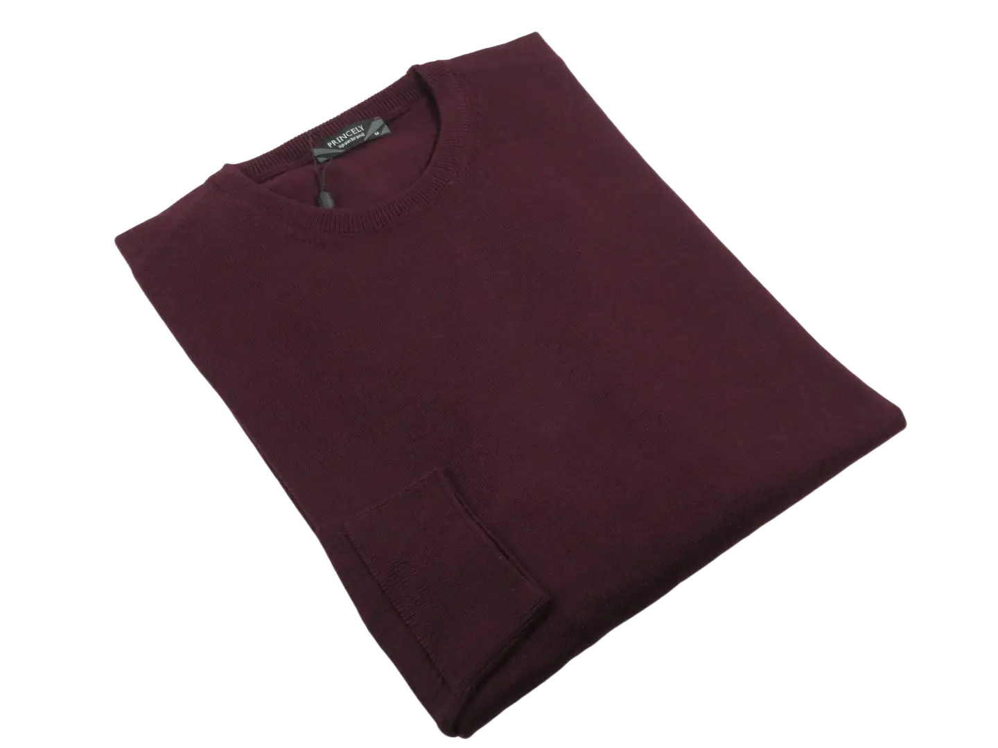 Men PRINCELY Italian Wool Blend Crew Pullover Slim 84001-30 Tokai Wine 410