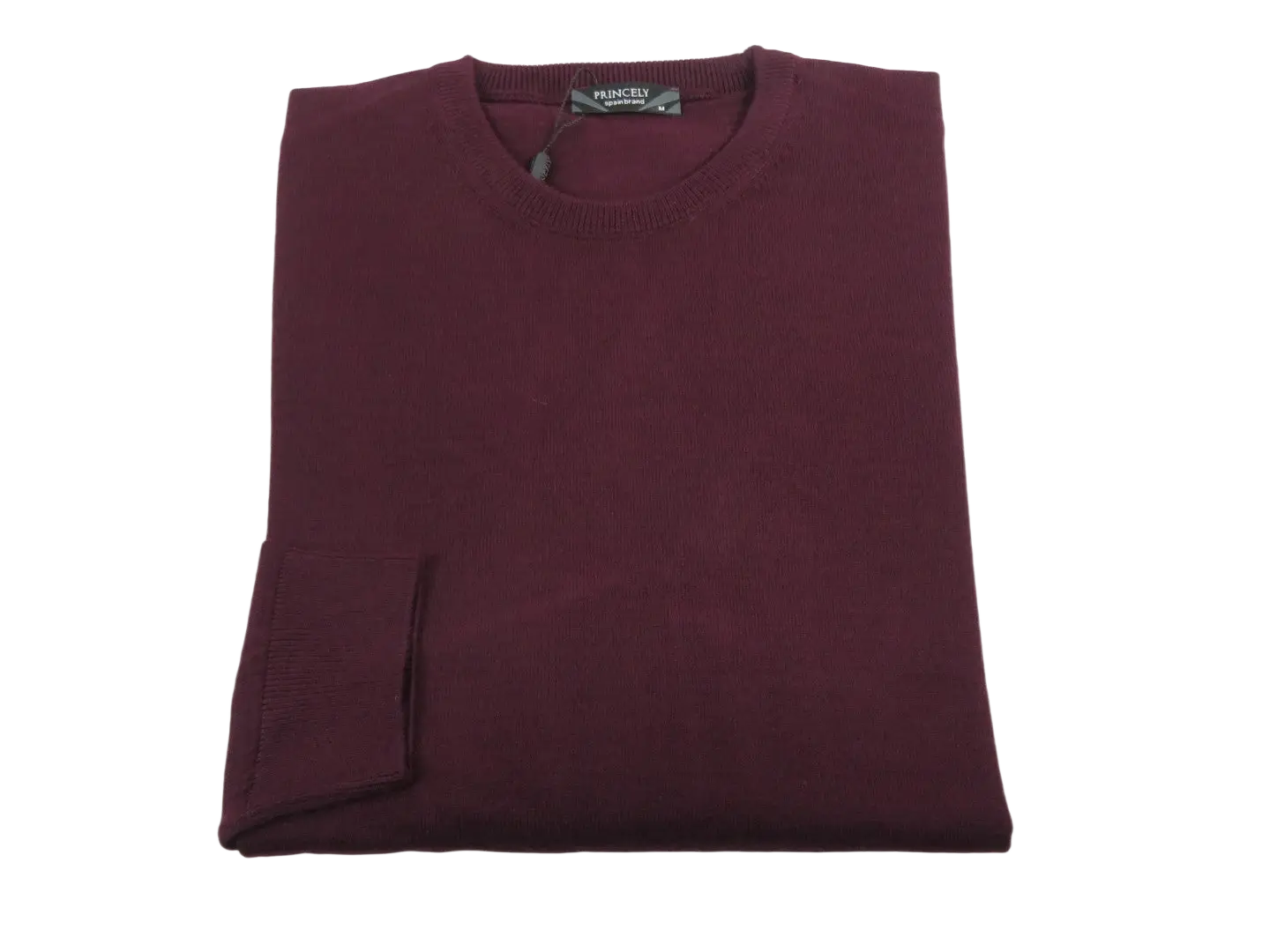 Men PRINCELY Italian Wool Blend Crew Pullover Slim 84001-30 Tokai Wine 410