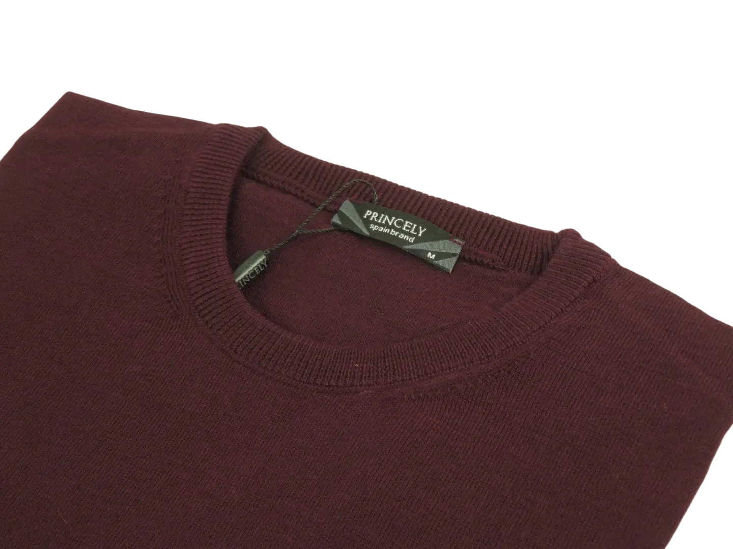Men PRINCELY Italian Wool Blend Crew Pullover Slim 84001-30 Tokai Wine 410