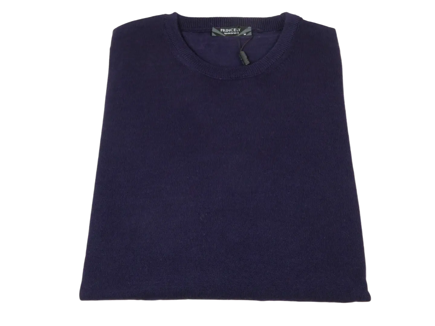 Men PRINCELY Italian Wool Blend Crew Pullover Slim 84001-30 Poker Purple 120