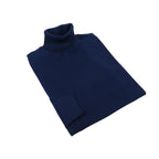 Men PRINCELY Italian Wool Blend Turtle Neck Pullover Slim 84001-80 Navy 102