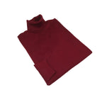 Men PRINCELY Italian Wool Blend Turtle Neck Pullover Slim 84001-80 Dark Red 121