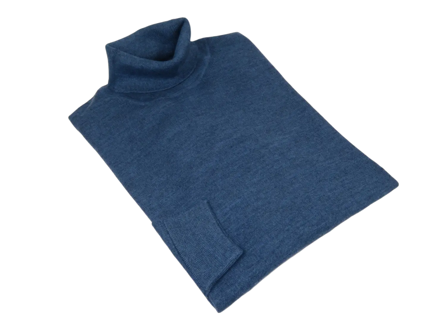 Men PRINCELY Wool Blend Turtle Neck Pullover Slim 84001-80 Indigo Blue 282