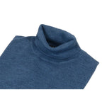 Men PRINCELY Wool Blend Turtle Neck Pullover Slim 84001-80 Indigo Blue 282