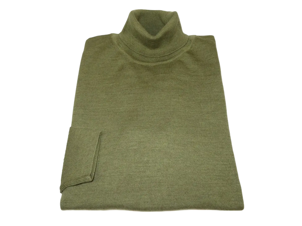Men PRINCELY Italian Wool Blend Turtle Neck Pullover Slim 84001-80 Olive 265