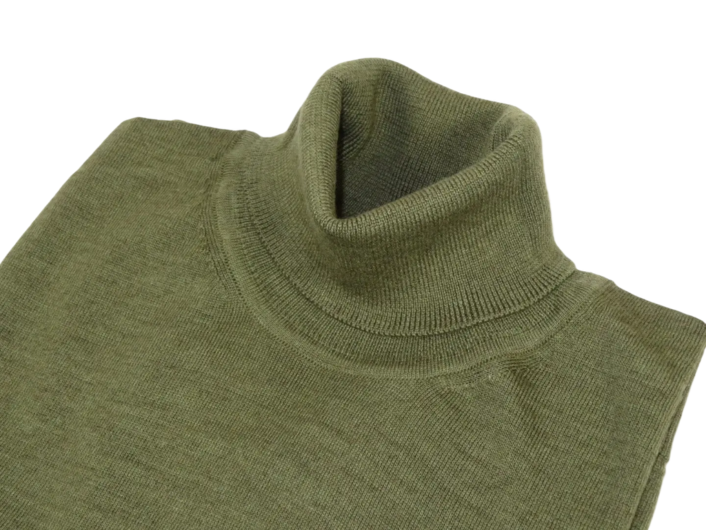 Men PRINCELY Italian Wool Blend Turtle Neck Pullover Slim 84001-80 Olive 265