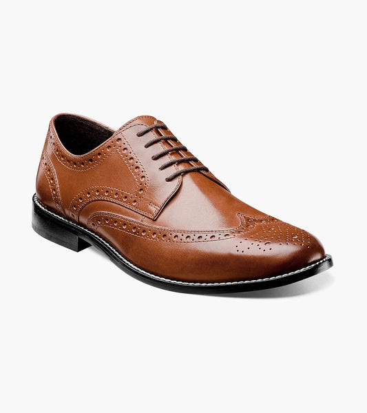 Nunn Bush Nelson Wingtip Oxford Dress Shoes Leather Cognac 84525-221