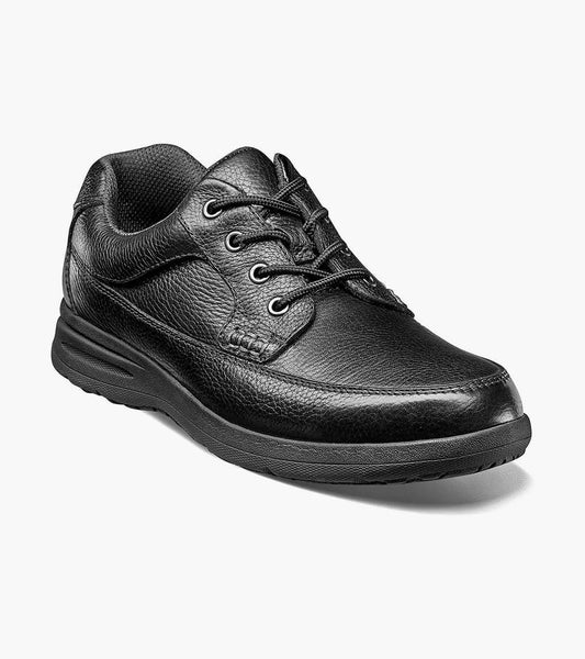 Nunn Bush Cam Moc Toe Oxford Work Shoes Black Tumbled 84694-007
