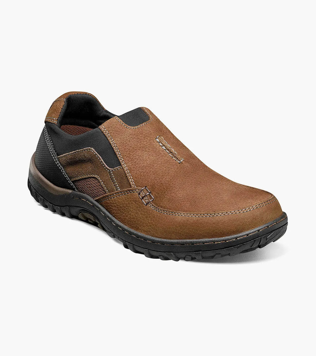 Nunn Bush Quest Moc Toe Slip On Casual Shoes Tan Multi 84827-238