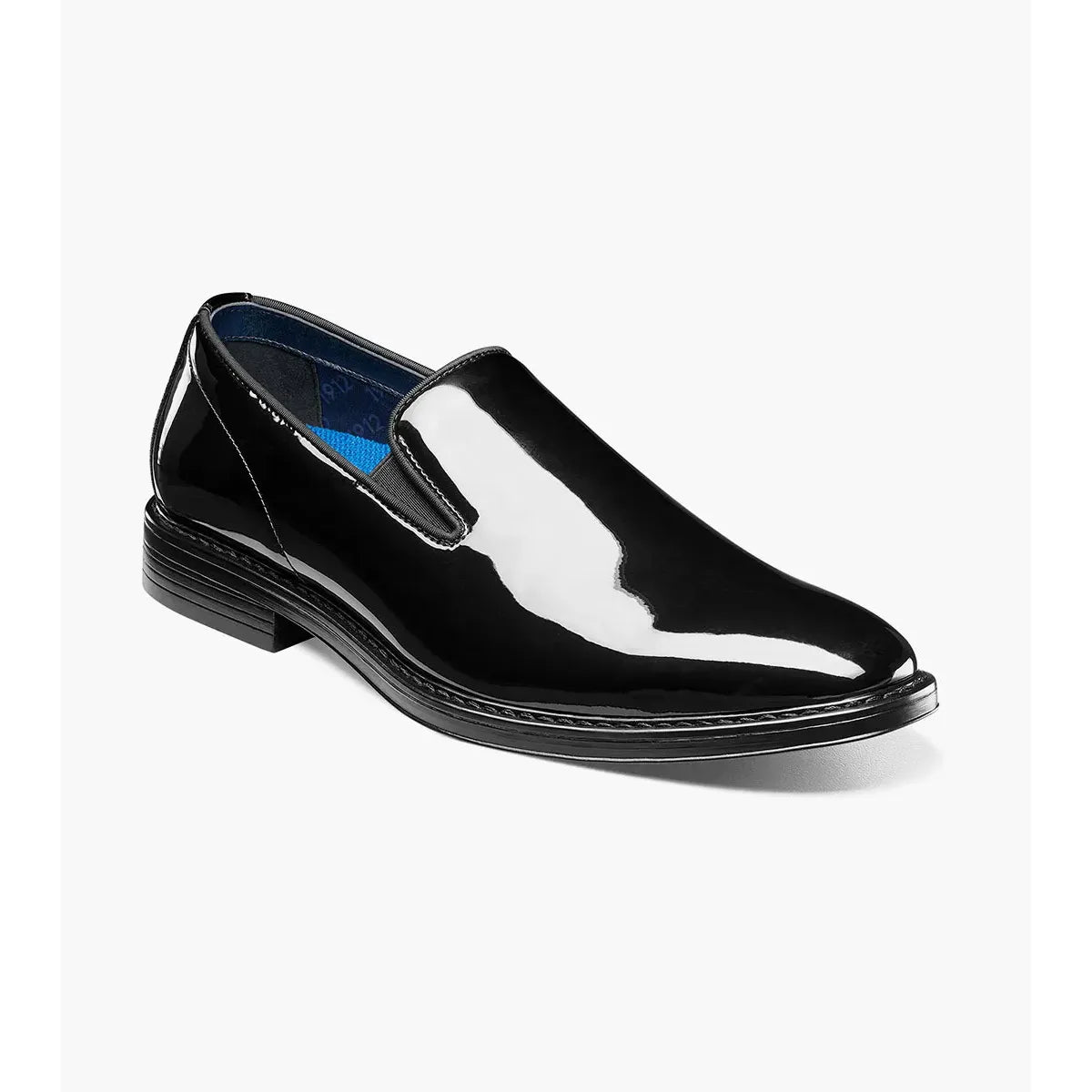 Nunn Bush Centro Formal Flex Plain Toe Slip On Tux Shoes Black Patent 85047-004