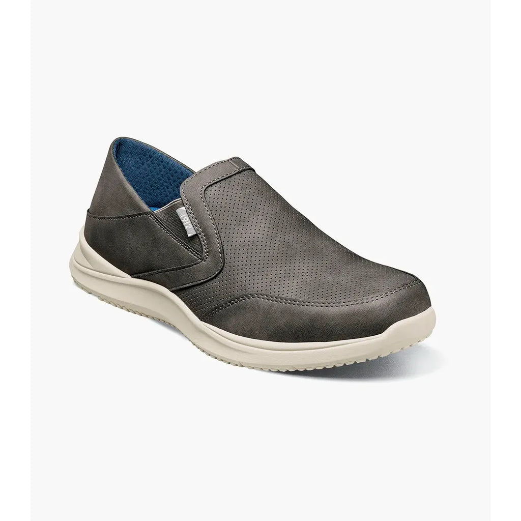 Nunn Bush Conway EZ Moc Toe Slip On Casual Shoes Charcoal 85062-013