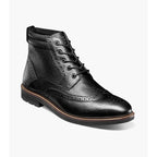 Nunn Bush Odell II Wingtip Boot Lightweight Black Tumbled 85089-007